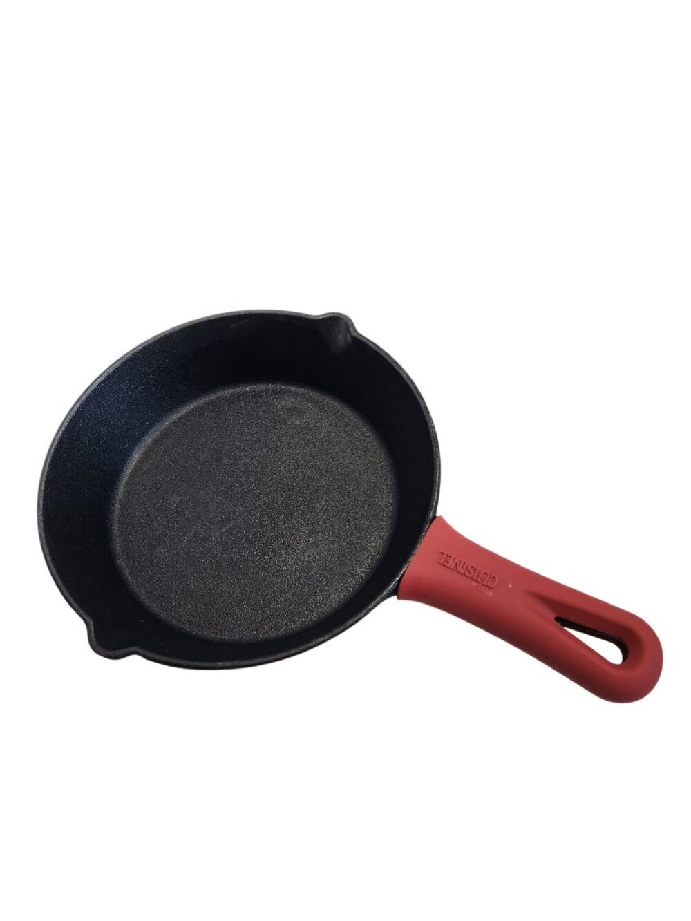 Cuisinel Cast Iron Skillet With Red Silicone Handle Cover 8-Inch Skillet READ